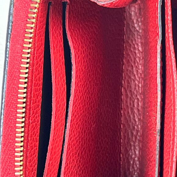Louis Vuitton Red Empreinte Monogram Leather Zippy Coin Purse Compact Wallet GUC - Picture 14 of 16